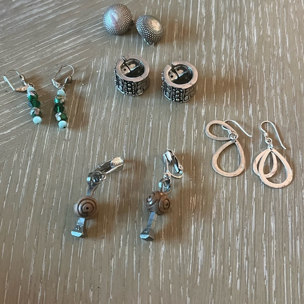 Vintage Silver and Green Earrings Collection